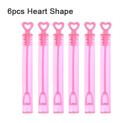 12/6 stuks Lege Bubble Zeep Flessen Bruiloft Verjaardag Partij Decoratie kinderen Speelgoed Bellen Maker Kids Outdoor Fun bubble Speelgoed: 6pcs Heart pink