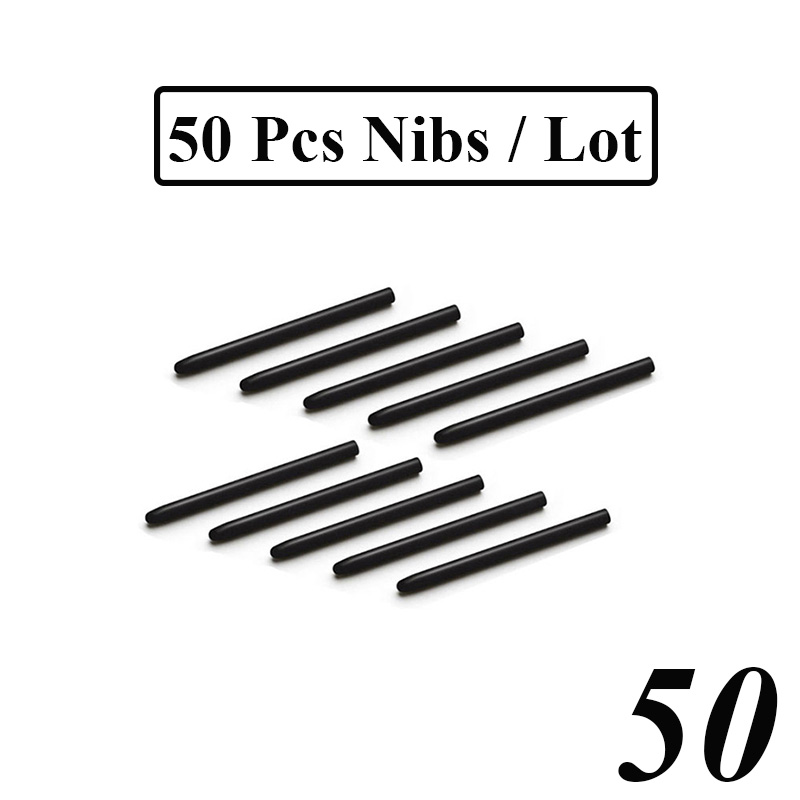 Caneta substituível padrão preto universal nibs caneta caneta stylus ponta para wacom caneta intuos caneta de bambu: 50 Pcs Per Lot