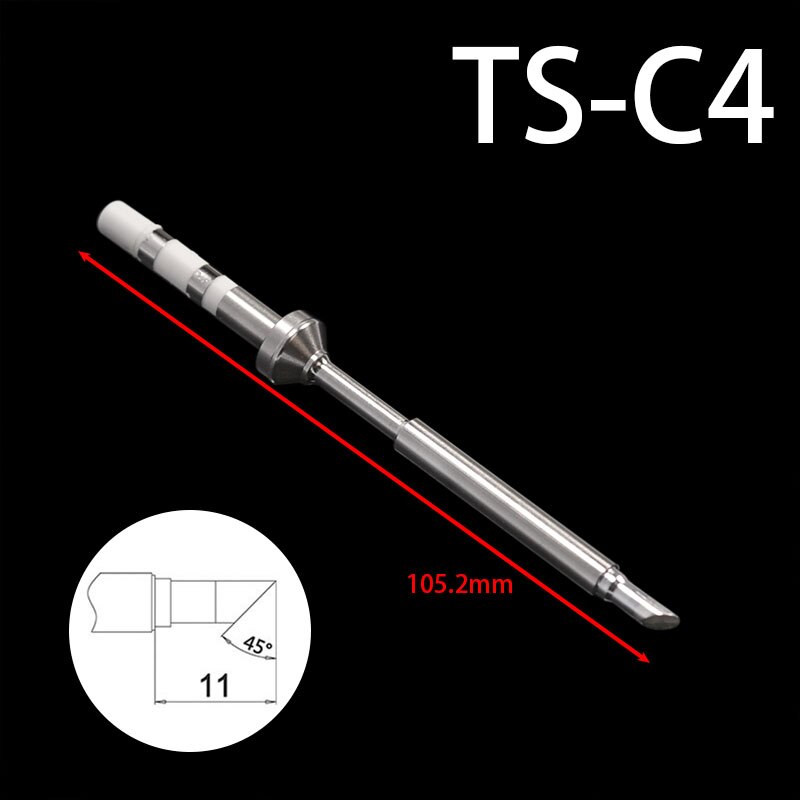 opprinnelig headd erstatning loddetips til  ts100 smarte digitale lcd elektriske loddebolter ts -b2 ts-bc2 ts-c4 ts-d24 7 slagg Tips: C4