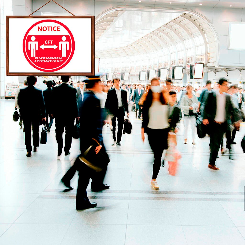 1/5/10pcs Distance Marker Pvc Stand Here Floor Sign Decal Sticker Keep 6ft In Between Distance Marker Floor