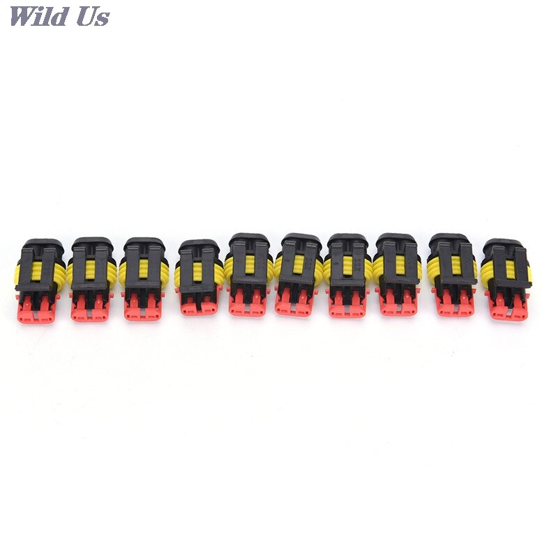 10 Kits/lot 2 Pin Way Sealed Waterproof Electrical Wire Connector Plug Car Auto Sets