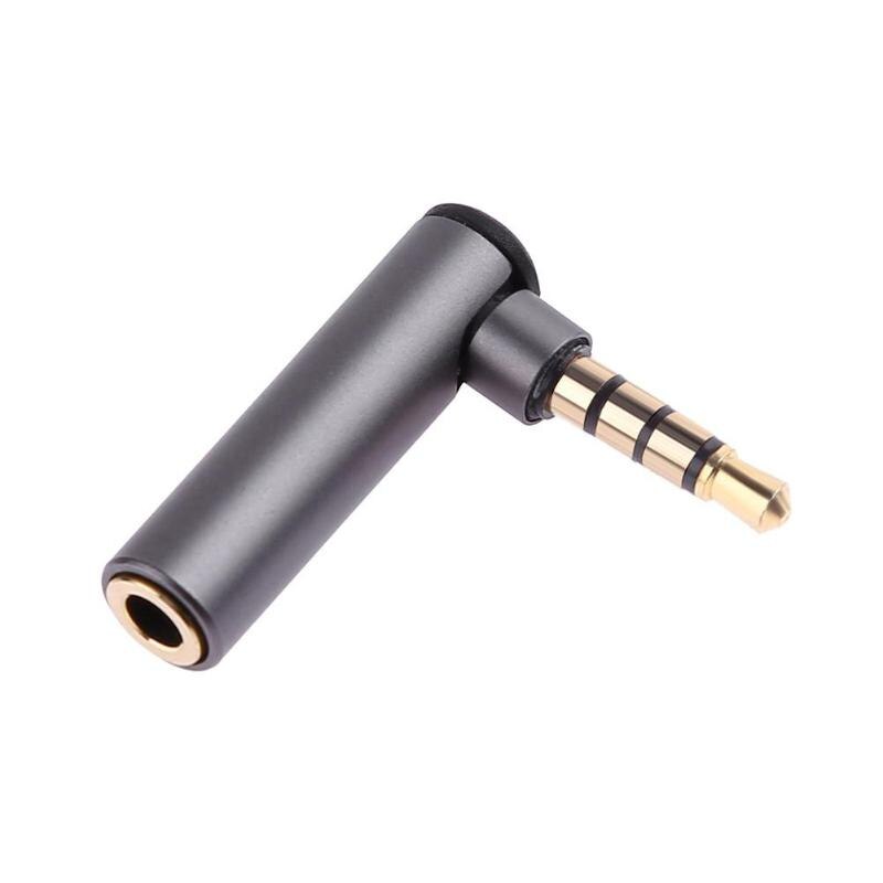 3.5 Mm Man-vrouw 90 Graden Haakse Adapter Audio Microfoon Plug Jack Converter Aux Kabel Stereo Plug Telefoon connector: Grey