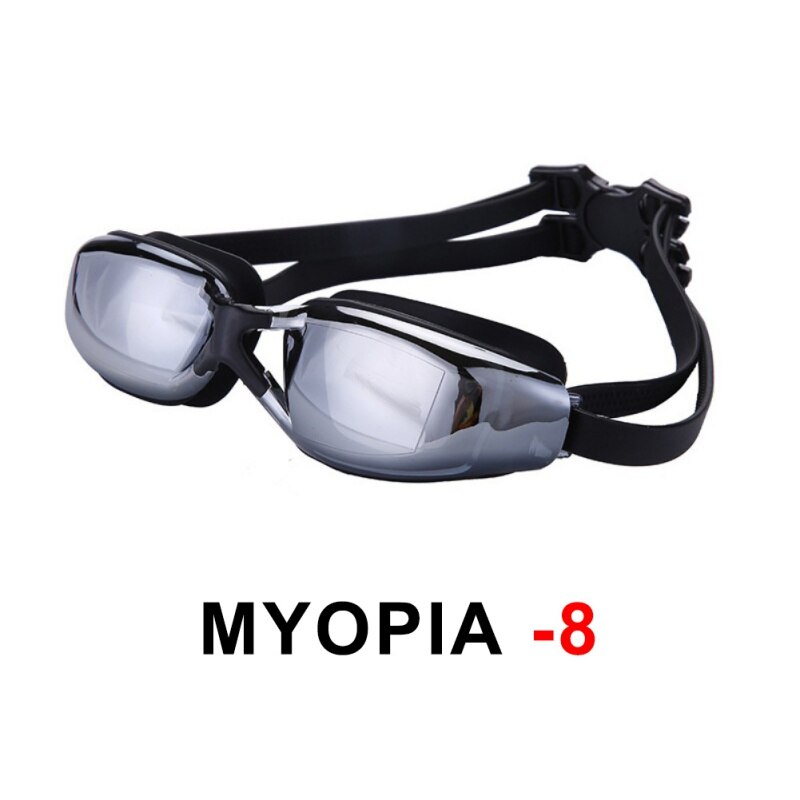 Swimming Glasses Myopia Women Men Anti Fog Silicone Waterproof Swim Pool Eyewear Optical Diving Goggles: -8