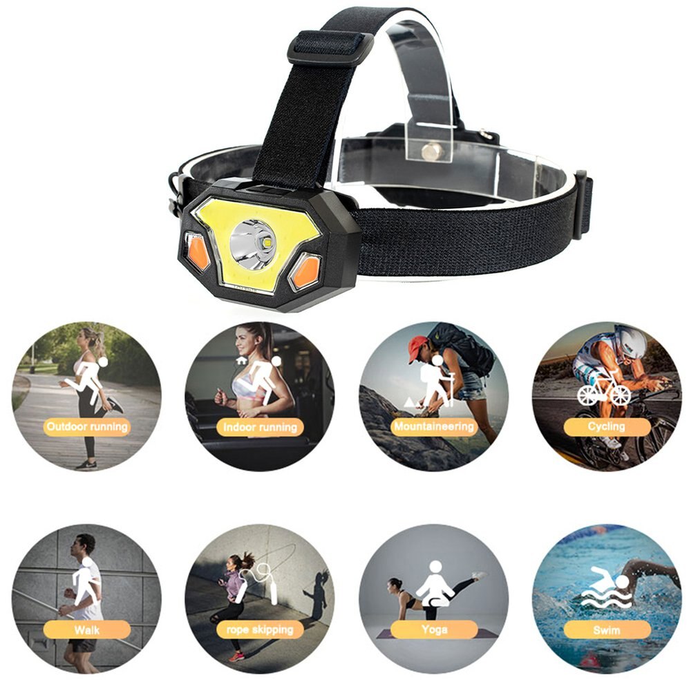 Outdoor LED Red Light Warning Headlight Portable Mini Headlight Life Waterproof Powered Lighting Night Headlight