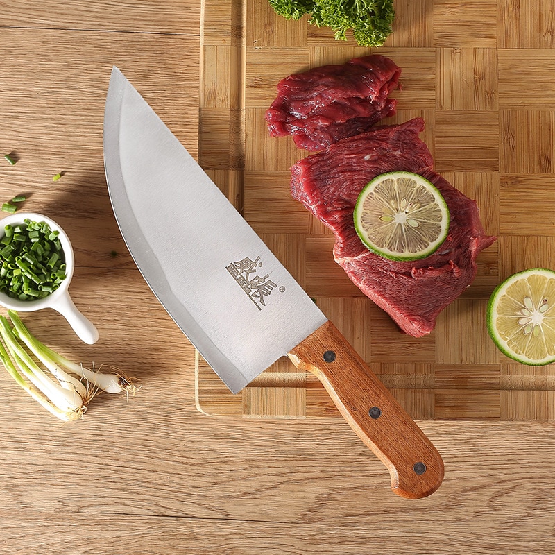 8 tommer kinesisk kniv i rustfrit stål kødhakkekniv slagter hakkekniv køkken kokkeknive
