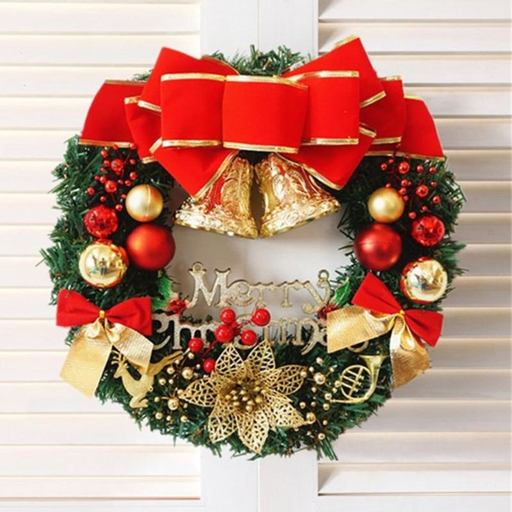 Kerst Decoratie Krans 30Cm Kerst Krans Deur Opknoping Kerst Kerst Wijnstok Ring Pvc Kerst Krans