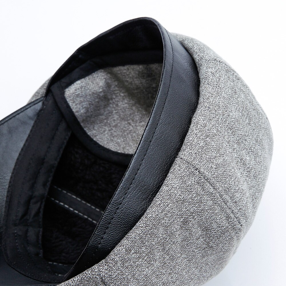 Gorra de Tweed Gatsby Newsboy para hombre, gorro grueso de terciopelo para otoño e invierno, gorra plana de lana para conducir en Golf, boina Unisex, sombrero Ceñidor peaky