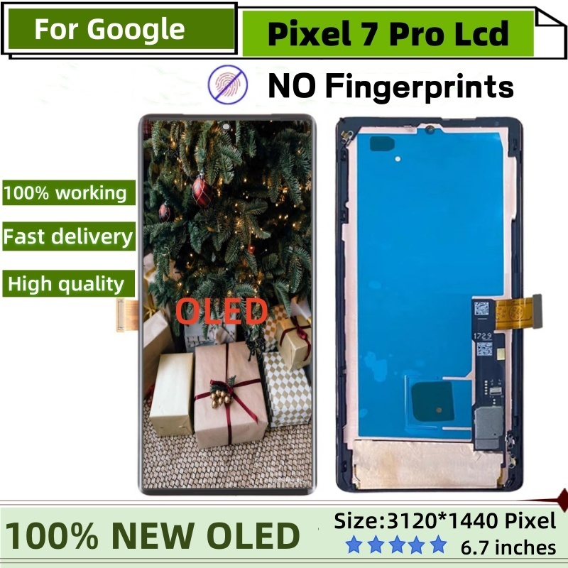 100 % Super-OLED-Display 6,7 Zoll getestet für Google Pixel 7 Pro GP4BC GE2AE mit Halterung für LCD- und Touchscreen-Digitizer-Baugruppe