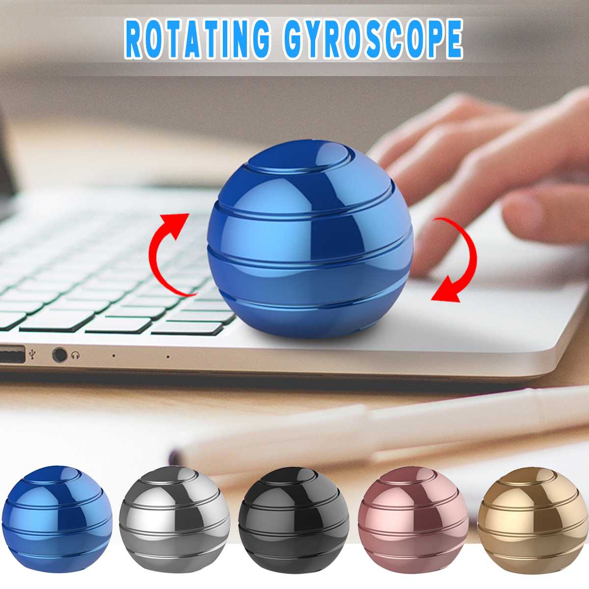 Erwachsene Finger Spielzeug Schreibtisch Dekompression Rotierenden Sphärische Gyroskop Kreisel Optische Illusion Aktive Schreibtisch Spielzeug Metall Optische Fließende
