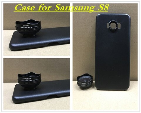 Apexel-lente gran angular HD de 18MM para teléfono móvil, lente de cámara, Kit de 0.6X para Samsung galaxy s8 plus S7 S6 y teléfono de 18MM: for Samsung s8
