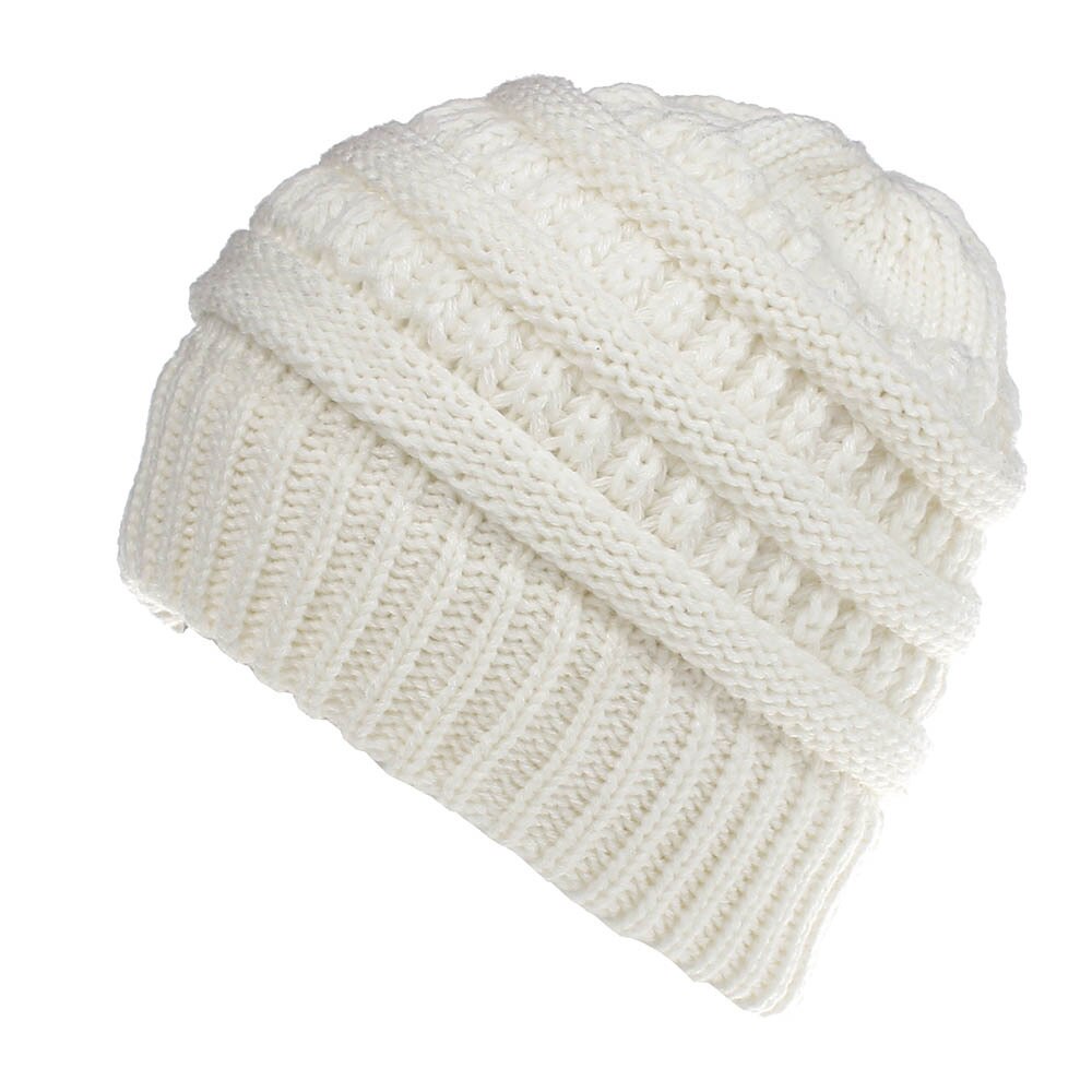 European And American Women'S Hats, Pure Color Woolen Knit Hats, Non-Labeled, Multi-Function Wearing Casual Hats
