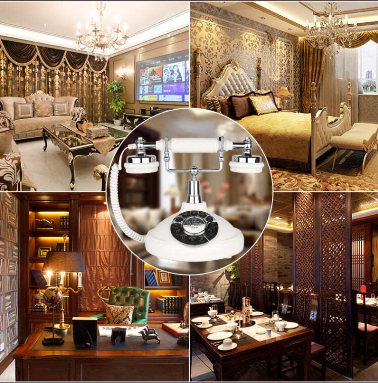 Retro Vaste Vaste Telefoon, Telpal Witte Klassieke Vintage Oude Mode Telefoon Voor Thuis &amp; Kantoor, wired Antieke Telefoon Thuis