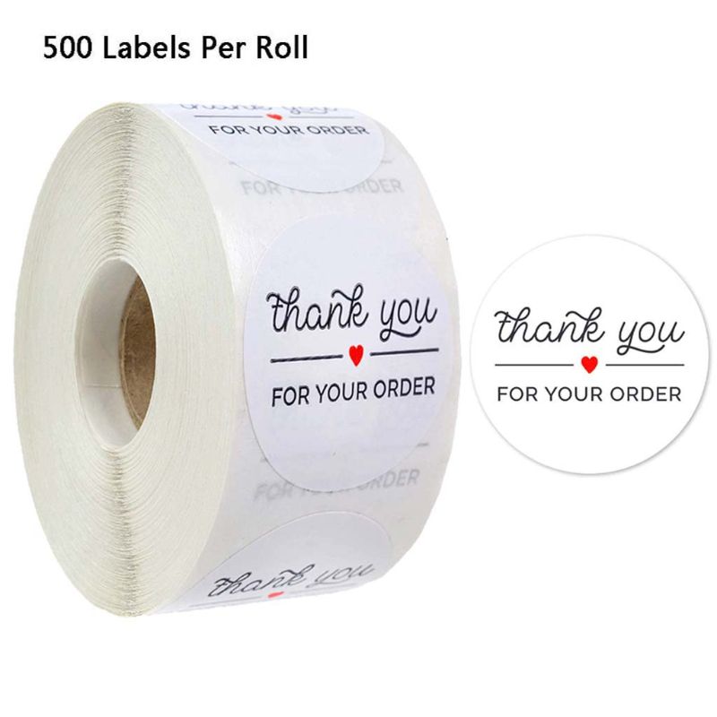 500 st runda tack för din beställning klistermärken försegla etiketter för liten butik lokal handgjord klistermärke scrapbooking förpackning