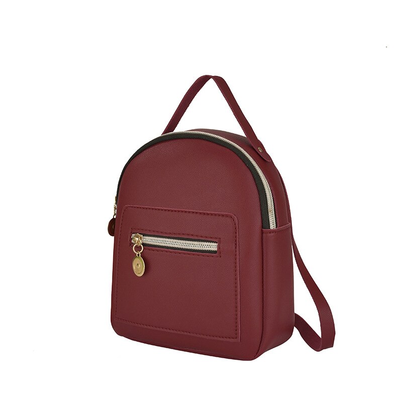 Kvinders læder rygsæk mini rygsæk skoletasker til teenagepiger taske sød lille kvindelig rygsæk mini mochila: Rød