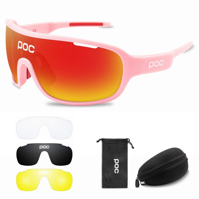 4 Set di lenti POC occhiali da ciclismo sport all'aria aperta occhiali uomo donna occhiali da bicicletta polarizzati MTB Road Bike occhiali da moto: P3-1