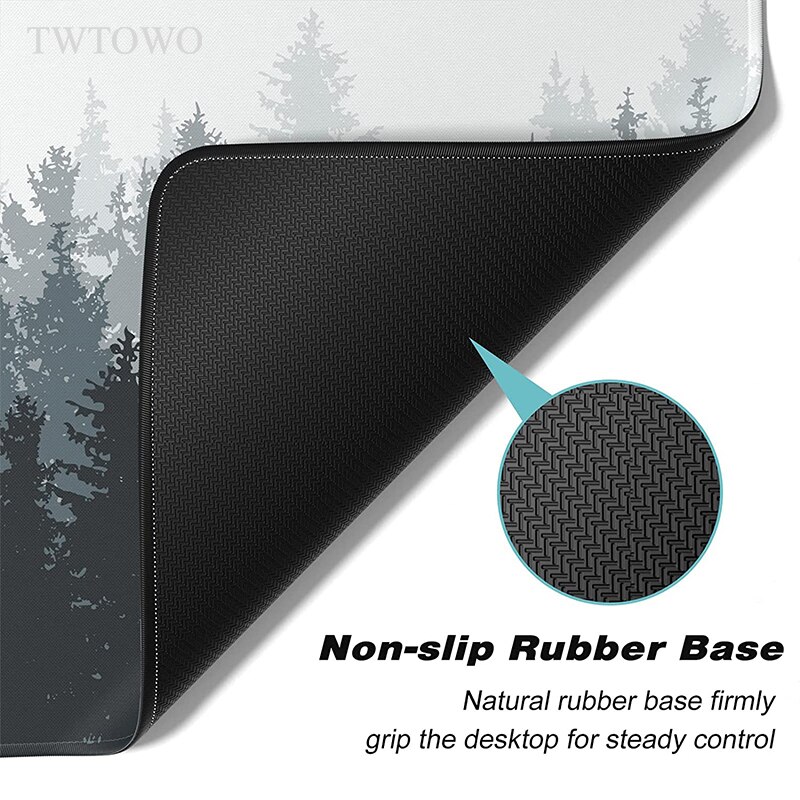 Grey Forest Trees Mouse Pad Gaming XL Computer Large Mousepad XXL keyboard pad Natural Rubber Anti Slip Soft Mouse Mat