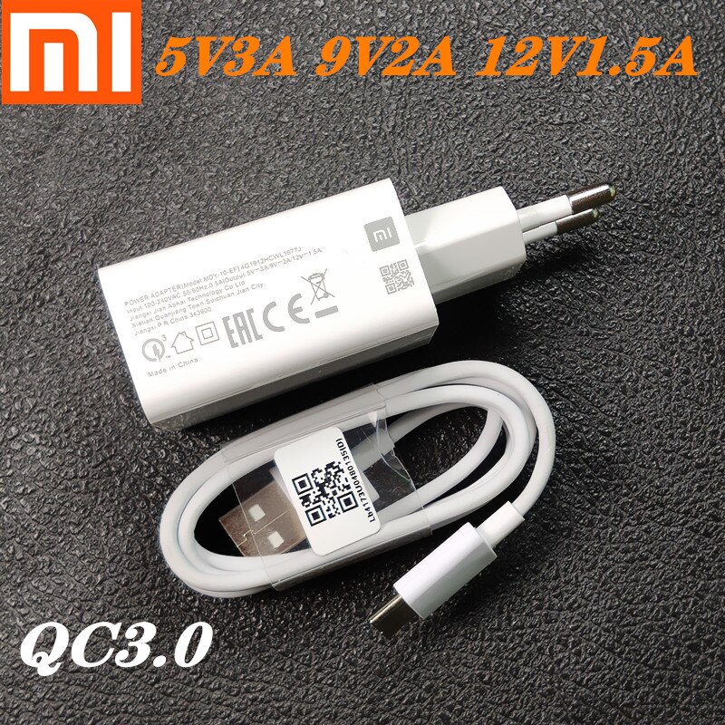 Originele xiaomi snellader  qc 3.0 snellaadstroomadapter usb-c-kabel voor 9t  a2 a3 9 se 18w 3 8 7: Il