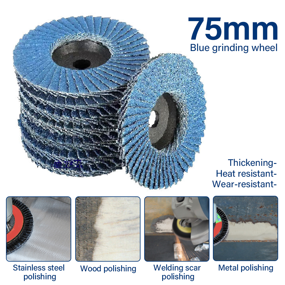 Discos de aleta de 75mm, muelas de corindón de Zirconia, discos de pulido de aleta de grano 40/60/80/120, lijado para herramienta de amoladora angular, 3 uds.