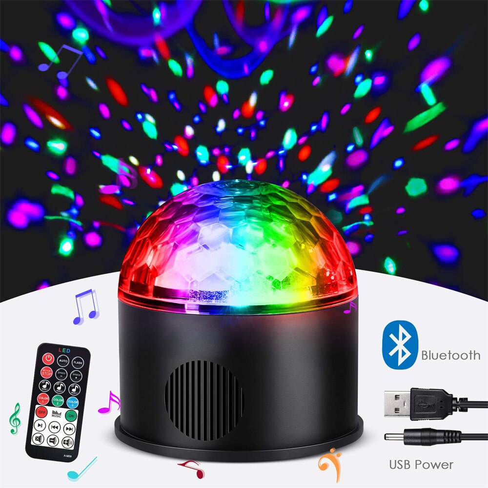 Disco Party Verlichting Bluetooth MP3 Speaker 9 Kleuren Sound Activated Roterende Led Podium Licht Voor Home Ktv Dj Dansen Verjaardag