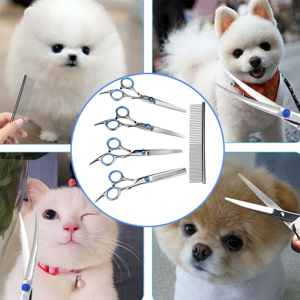 Stainless Steel Pet Grooming Scissors Animal Hair Clipper Tool Kit