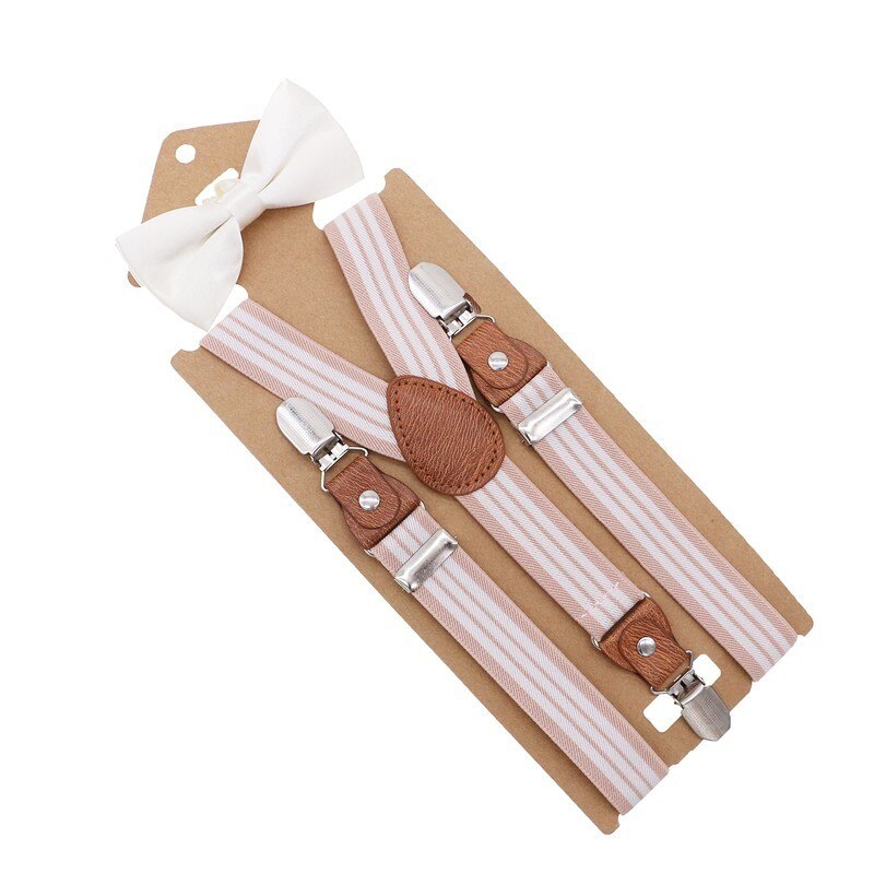Boys Girls Kids Adjustable Elastic Y-back Braces Baby Suspenders Bow Tie Set Butterfly Necktie Wedding Ring Bear: 17