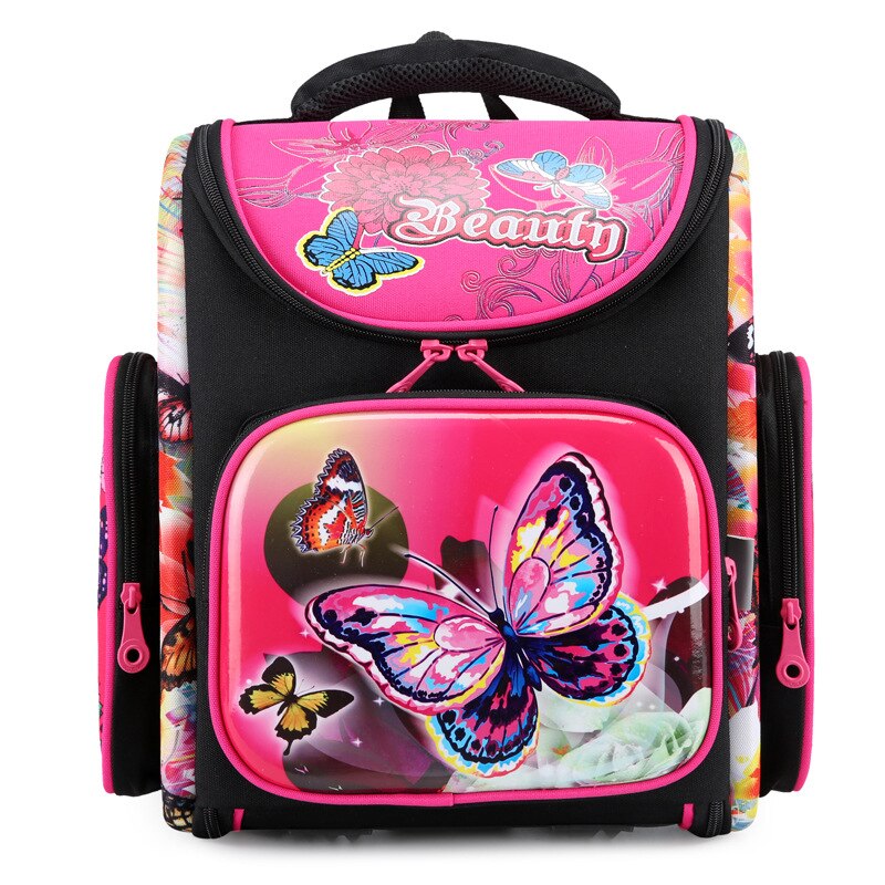 Kids Primary School Backpacks Boys Girls Orthopedic Satchel Children School Bags for Boys Mochila Escolar: butterfly