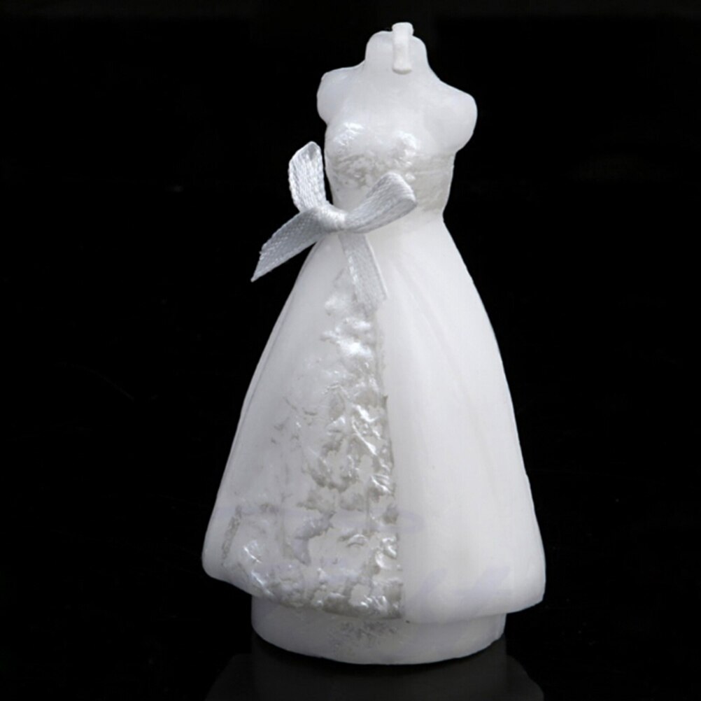 1Pcs Gown Dress Art Kaars Wit Wedding Bridal Bruid Kaarsen Wedding Party Benodigdheden Thuis Decors