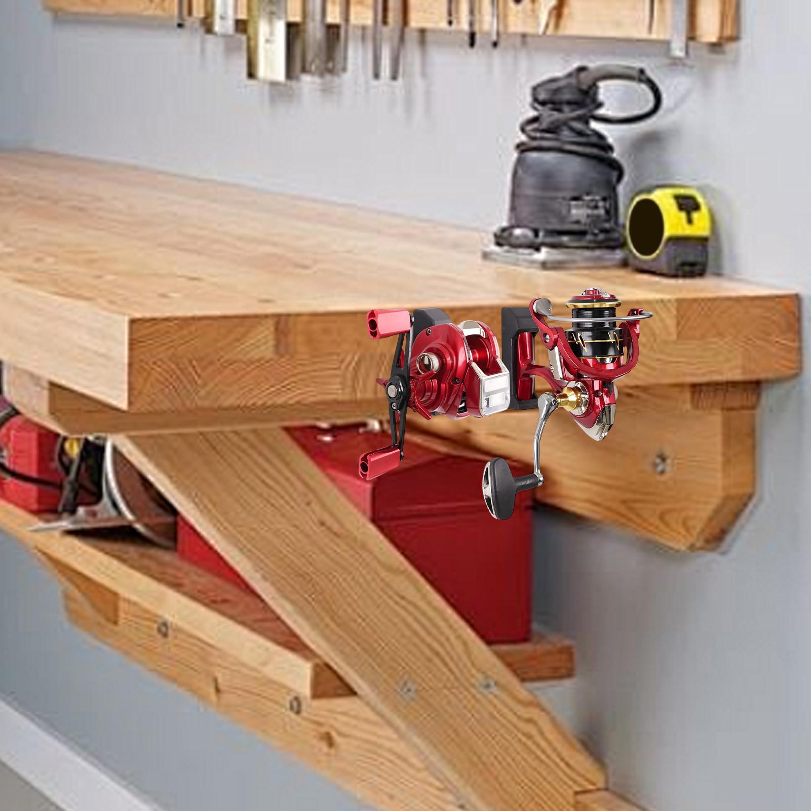 Fishing Reel Rack Wall Mount Reel Storage Rack Fishing Accessories Storage Organizer with Screws for Home Garage Organization