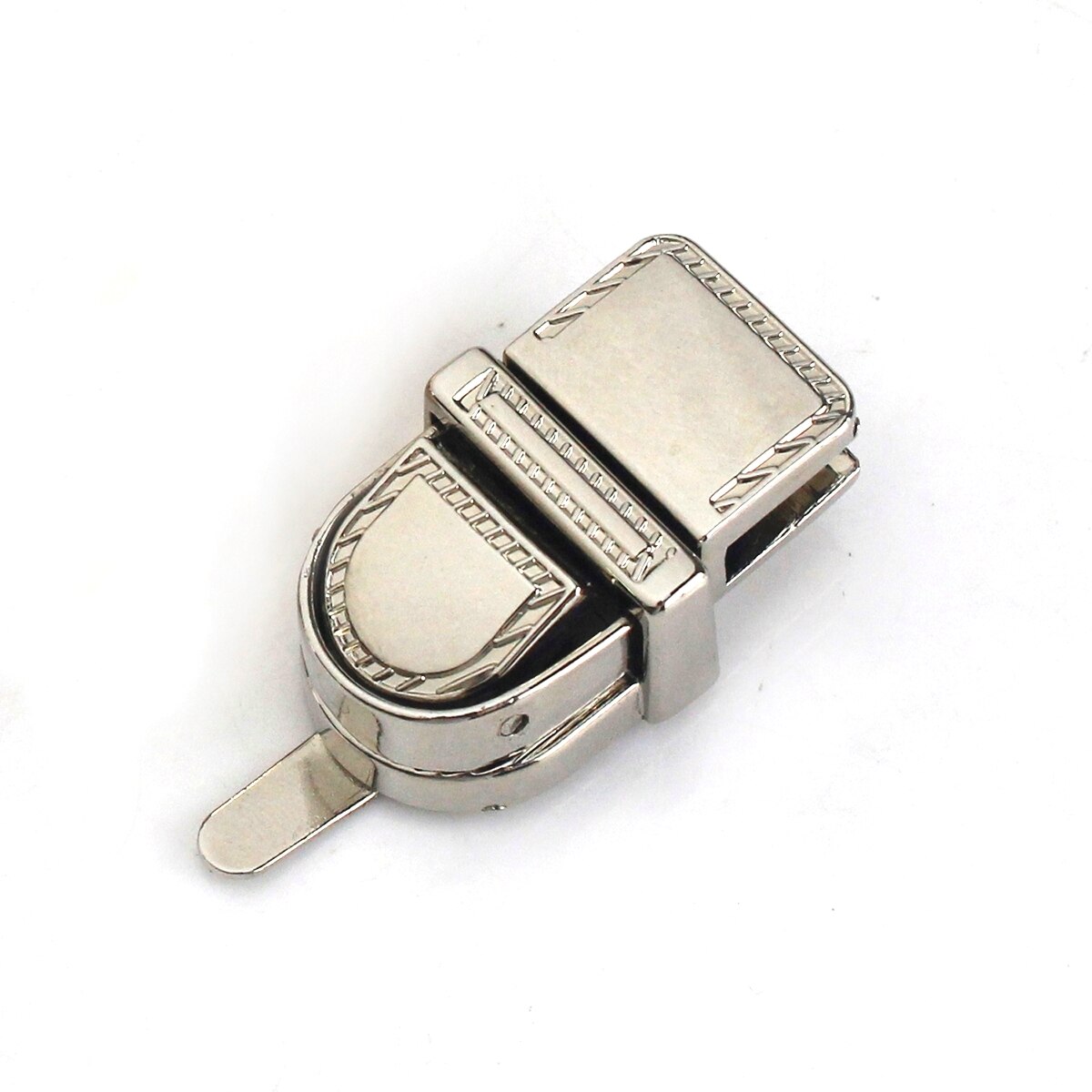 1pcs Metal Style Push Lock Tongue Lock Clasp Closure Parts for Leather Craft Women Bag Handbag Purse Hardware Accessories: antique silver