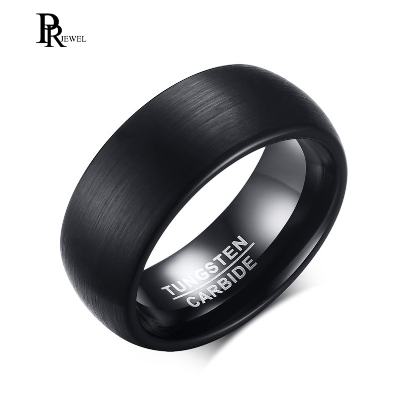 Top Zwart 100% Tungsten Carbide Wedding Ring Voor Mannen Matte Comfort Fit Amerikaanse Maat 7 8 9 10 11 12