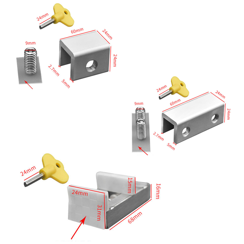 Tapón para cerraduras de ventana de gabinete, correas de seguridad para puertas, seguridad antirrobo para niños, mascotas, herramientas de Hardware para cerradura de ventana corredera sin perforar