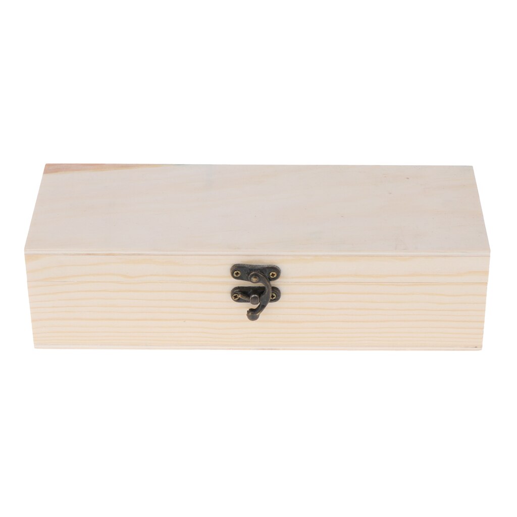 4 Grids Natural Wood Box Wooden Jewelry Organizer Decoupage for Ring Earrings Storage Case