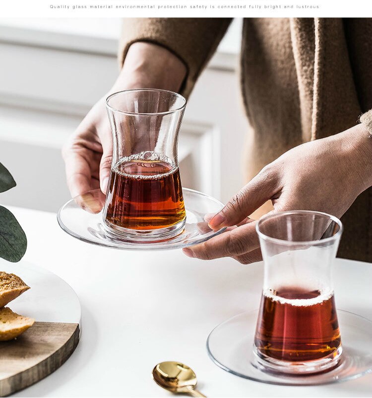 Pasabahce i̇skandinav teekuppi ja aluskerros 12 kpl 170ml modernia anatolian teesetti lasi musta tee kahvila koti tuore turkkilainen musta tee