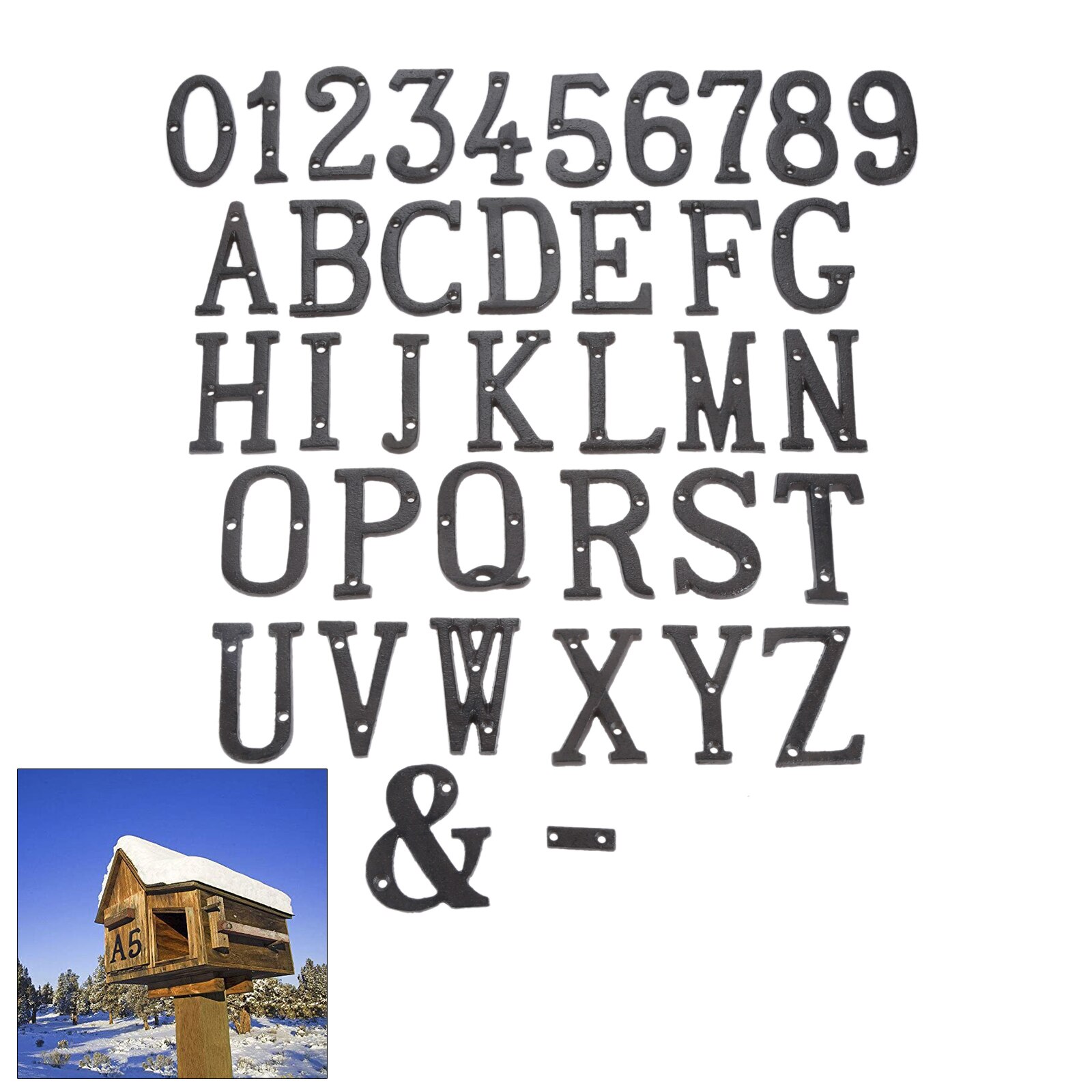 Metall Buchstaben Zahlen Zeichen w/schraube 7,5-8cm Schwere Textur Gusseisen Türschild Wand Ornament DIY Home/Hotel/Bar Outdoor Adresse