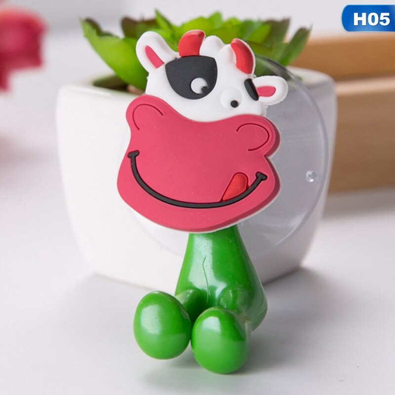 Baby Care Cute Cartoon Animal Shape Holder Sucker Suction Hooks Set Hanging Baby Toothbrush Holder Towels