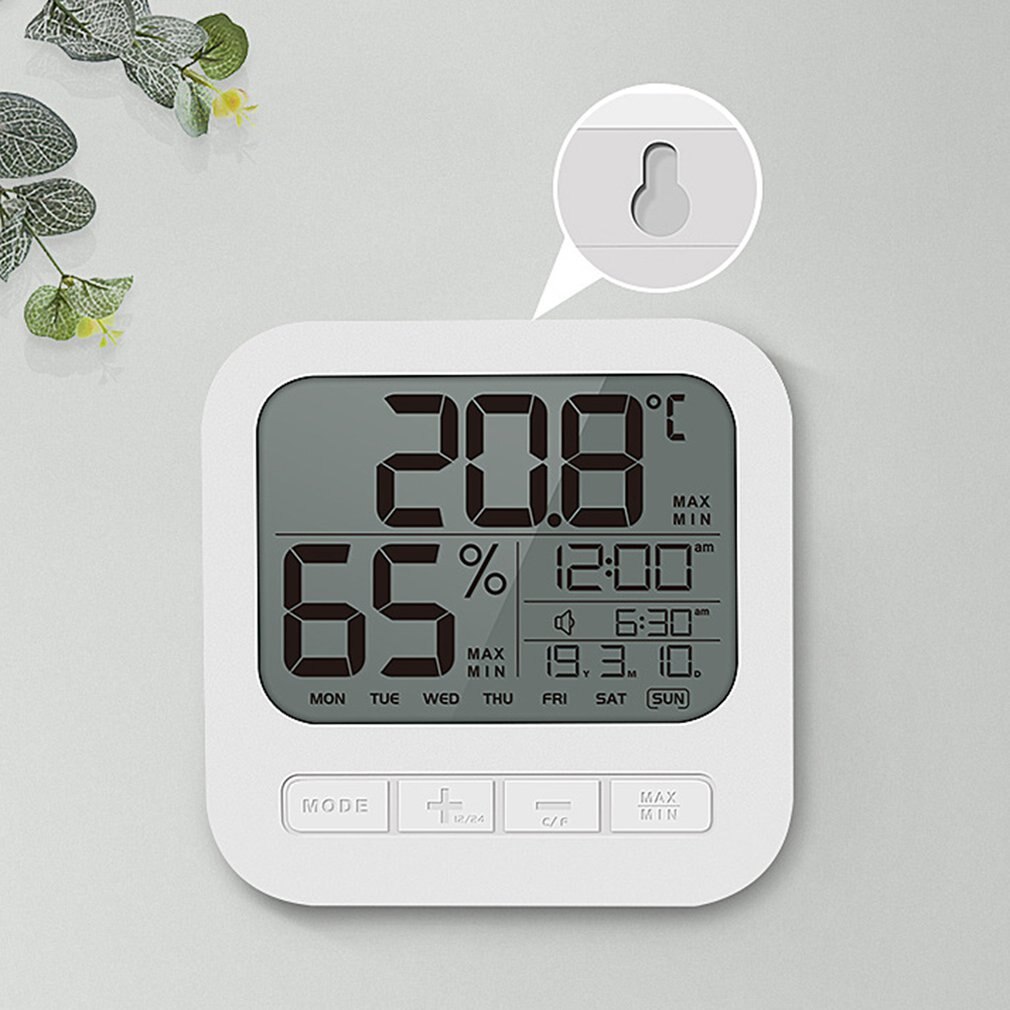Termómetro Electrónico doméstico higrómetro de temperatura de habitación de bebé interior medidor de temperatura y humedad montado en pared de soporte