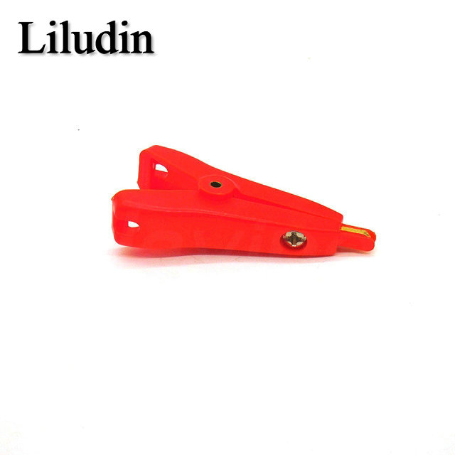 Krokodil klemme vergoldet Kupfer lcr Kelvin Testclip flache Klemmen mit geringem Widerstand 5a max. offene Länge 25mm: Rot