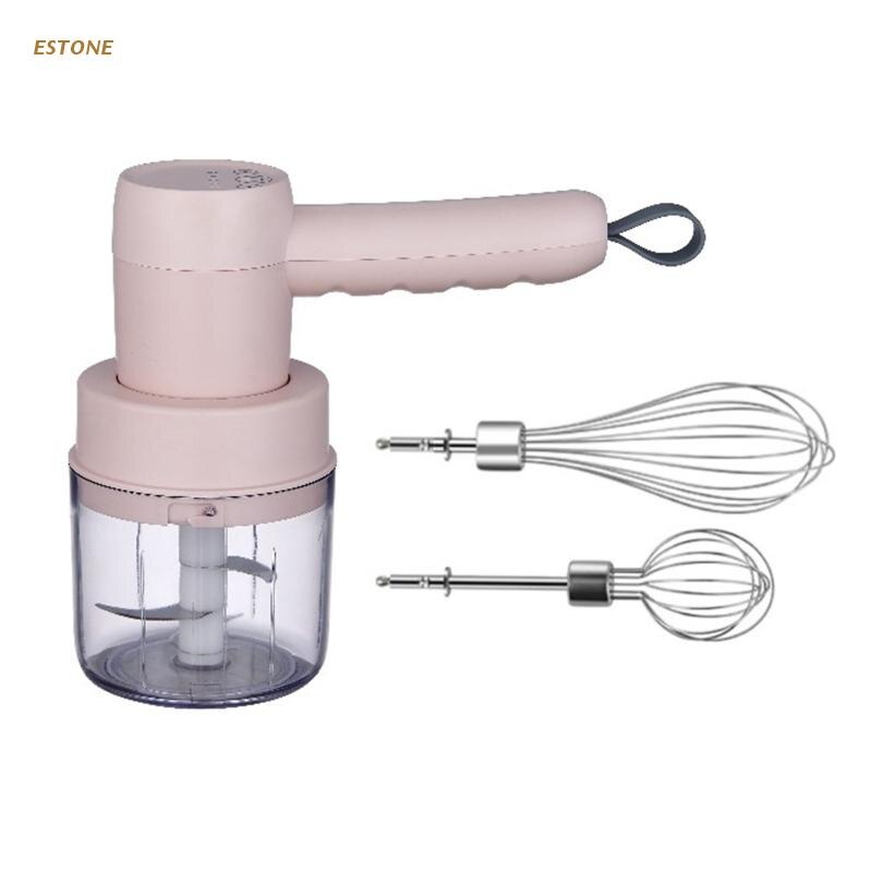 Wireless Electric Handheld Hand Mixer Frappe Milk Coffee Egg Frother Grinder Home House Dining Food Processor Tools 425B: Pink