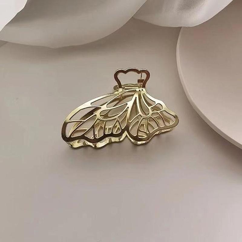 Pinzas para el pelo Vintage para mujer, horquillas de Metal geométricas huecas doradas elegantes, diadema sólida, accesorios para el cabello 2022