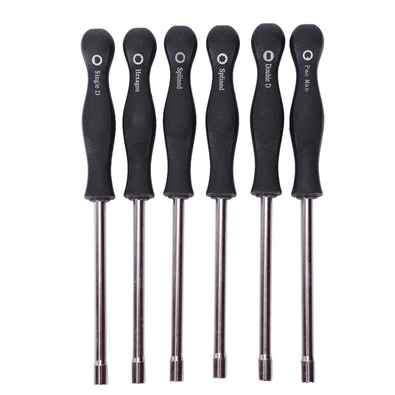 Set Of 6 Carburetor Adjusting Tool Kit With Pac Man/Single D/Double D/Hexagon Socket/7 Teeth Splined/21-Teeth Splined/For Comm: Default Title