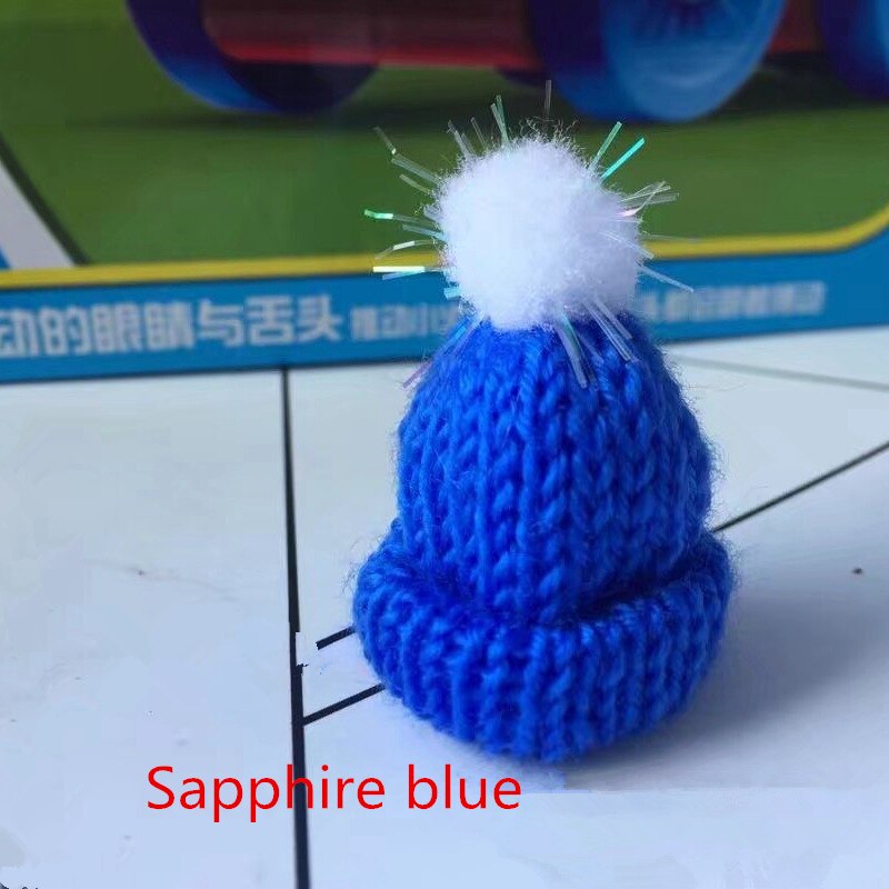 10pc maomao ballen mini breien muts diy pop decoratieve benodigdheden telefoonhoesje tas kledingstuk kunst knutselmateriaal kinderen haar ornament: Saffierblauw