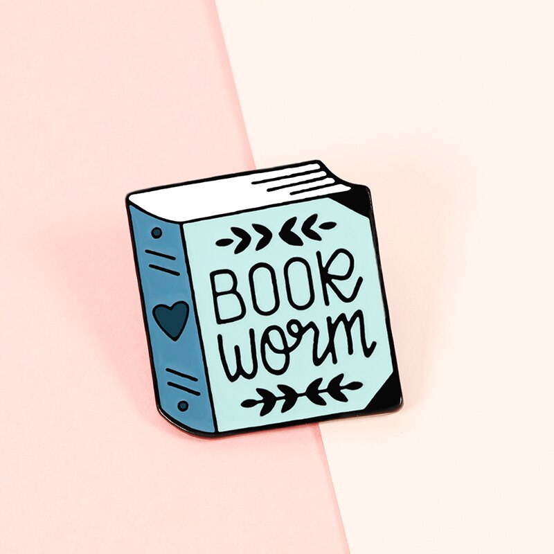 Lesen Buch Broschen Karikatur Magie Emaille Stifte für Bücherwurm Modeschmuck Schüler Literarischen Liebhaber Denim Rucksack Legierung Abzeichen