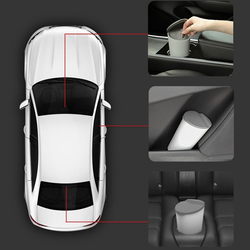 Car Trash Can with Lid Car Cup Holder Trash Bin Car Door Pocket Garbage Can Bin Trash Container for Car Office