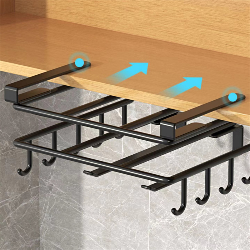Hangend Rek Onder Keukenkast, Keuken Organizer Rek Met Haak Papieren Handdoek Lap Snijplank Pot Cover Houder Opbergplank