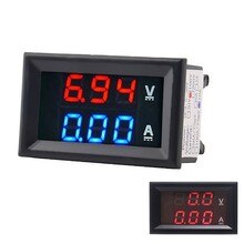 Mini Digital Voltmeter Ammeter DC 10A/100A 100V Voltmeter LED DC Voltage Current Meter Volt Detector Tester Monitor Panel: Double red / UK Standard