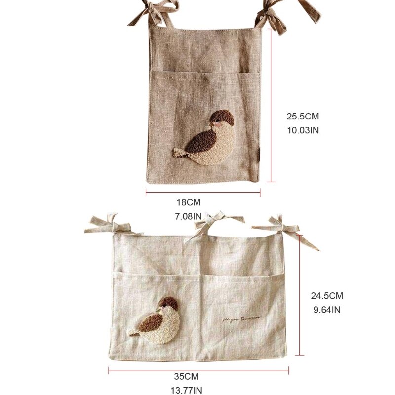 Cartoon Bedside Caddy Hanging Organizer Bunk Bed for Room Essentials College Students Handrail Pockets Bed Basket Shelf