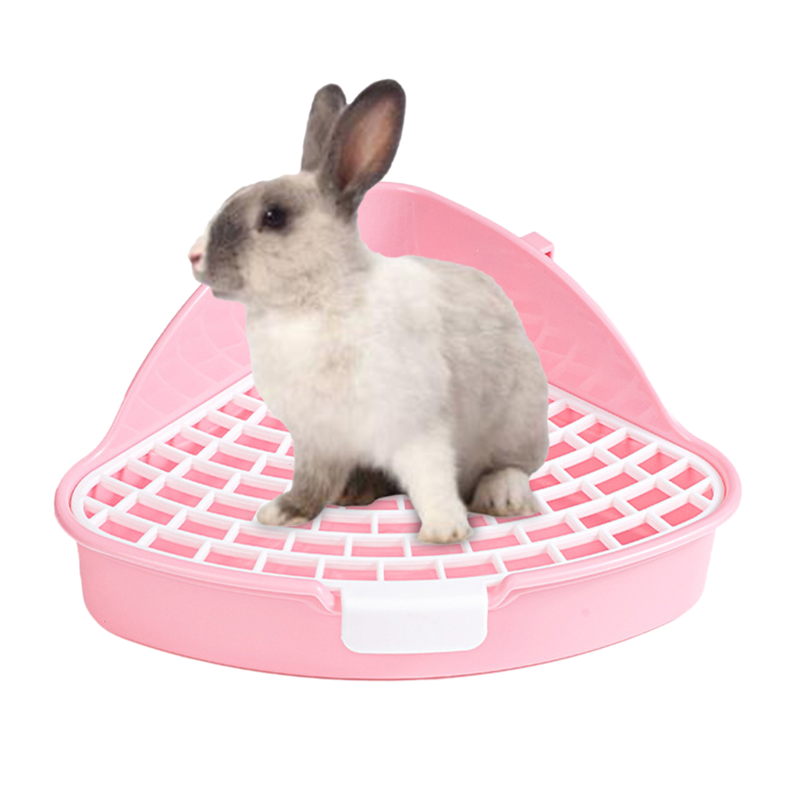 Bandeja de arena para conejos, orinal para animales, entrenador de conejitos, caja de inodoro esquinera para hurón, hámster, dragón, gato, conejillo de indias, suministros holandeses