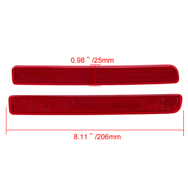 POSSBAY Red Lens Car Rear Bumper Reflector Red for Land Rover Discovery 3 2004 Warning Strip Car Reflector Red