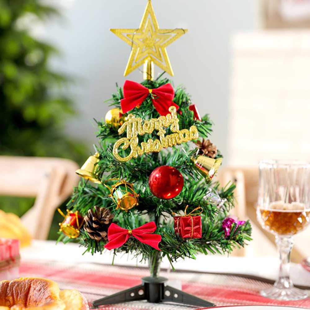 Kerstboomversiering met licht 30cm kerstversieringen desktop mini kerstboomversiering