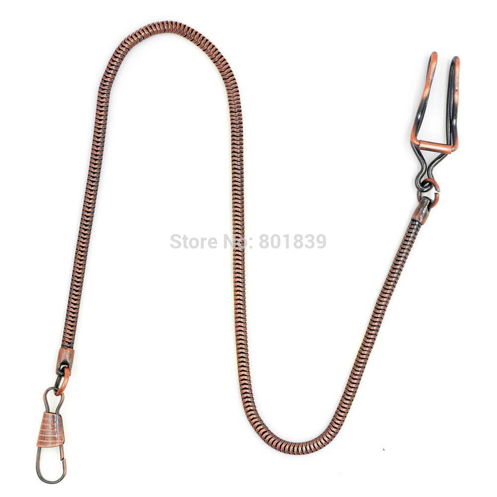 5 stk en masse 34cm klassisk bronze tone slange kæde belagt lommeur kæde bælte tilbehør vedhæng kæder  b007: Kobber
